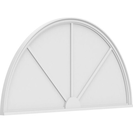 Ekena Millwork Half Round 3 Spoke Architectural Grade PVC Pediment, 66"W x 33"H x 2"P PEDPS066X330HRO03
